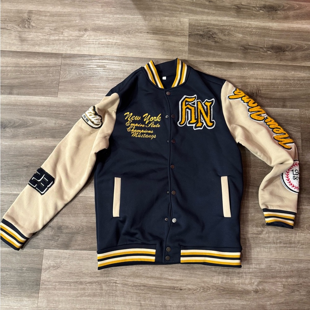 Varsity Jacket with Embroidered Patches